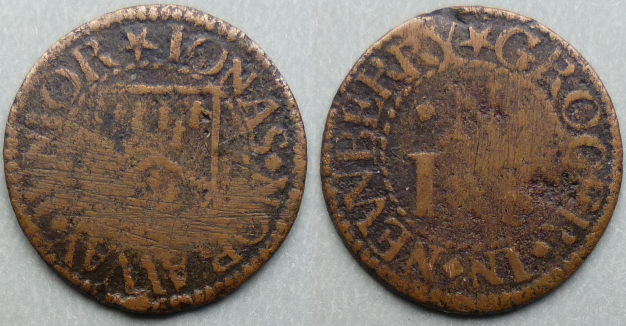 Newbury, Jonas Noraway junior farthing token